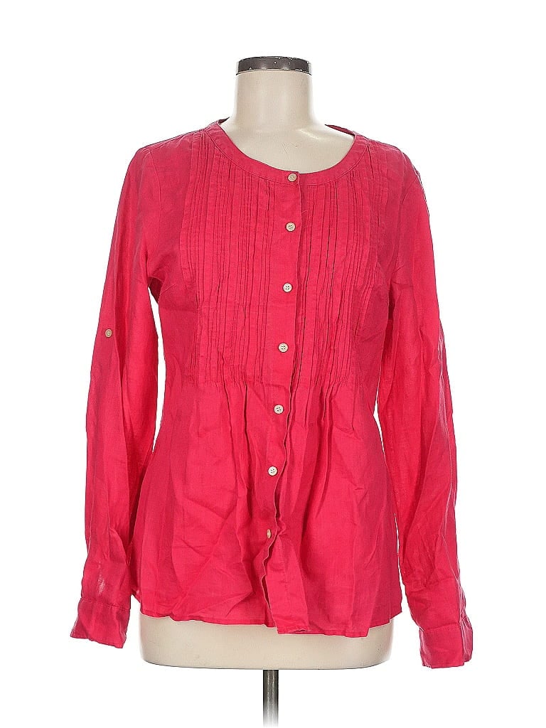 Pre-owned Calvin Klein Long Sleeve Blouse In Red