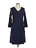 Jude Connally Solid Blue Casual Dress Size L - photo 1