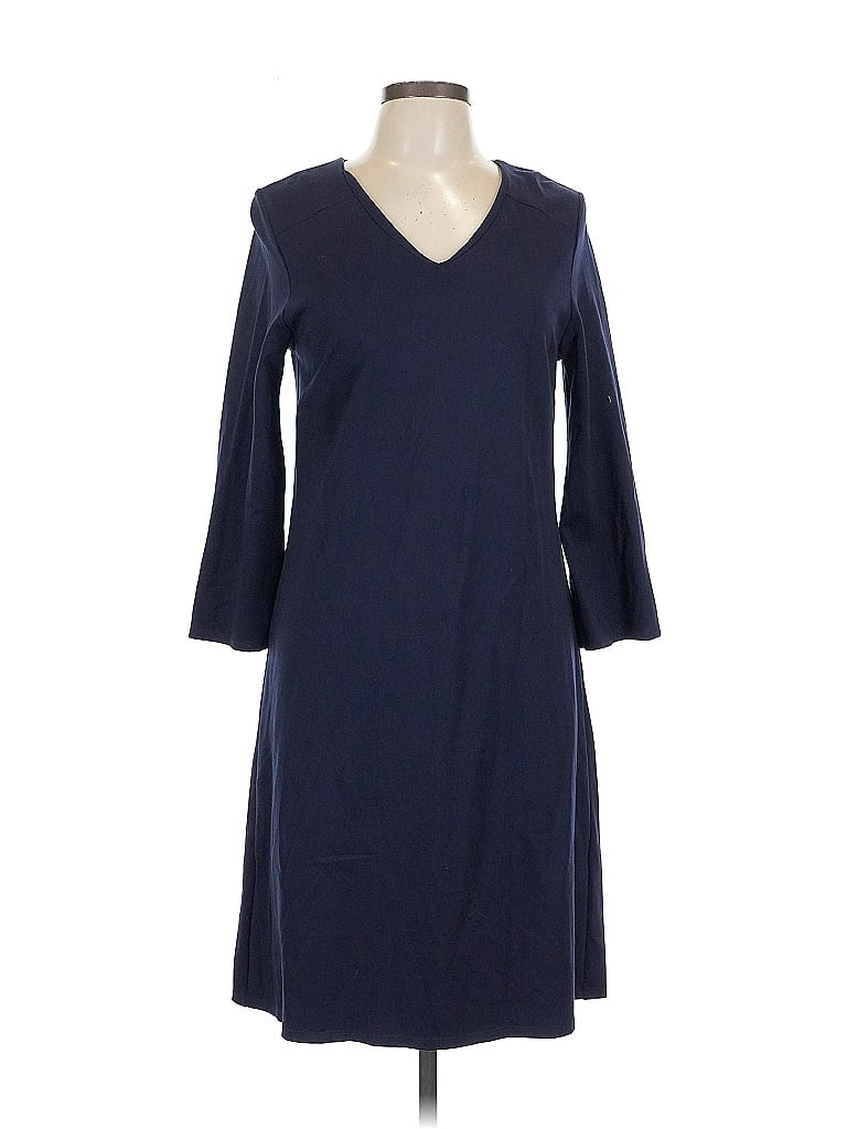 Jude Connally Solid Blue Casual Dress Size L - photo 1