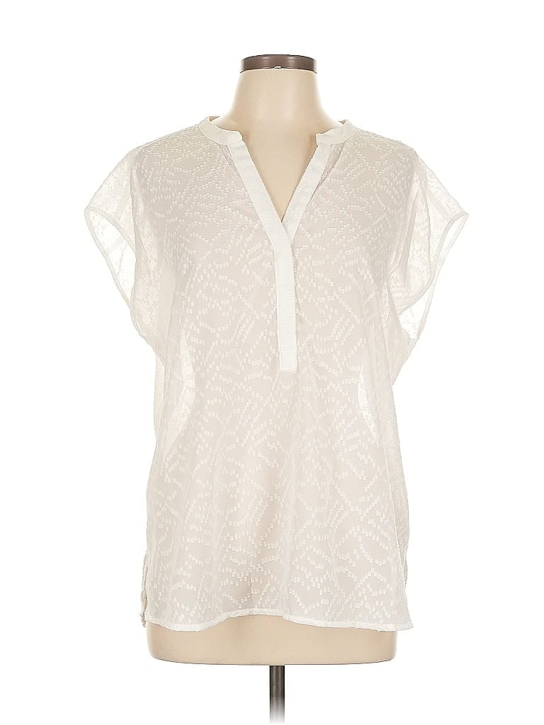 Pre-owned Old Navy Short Sleeve Blouse In White