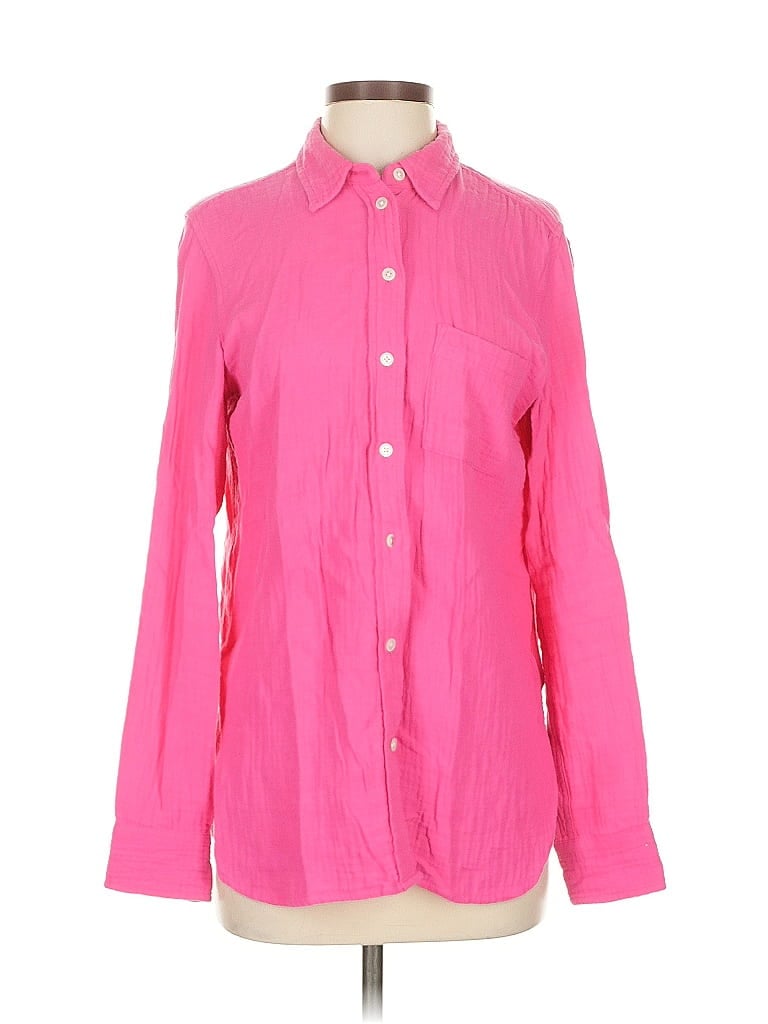 Pre-owned J.crew Factory Store Long Sleeve Blouse In Pink