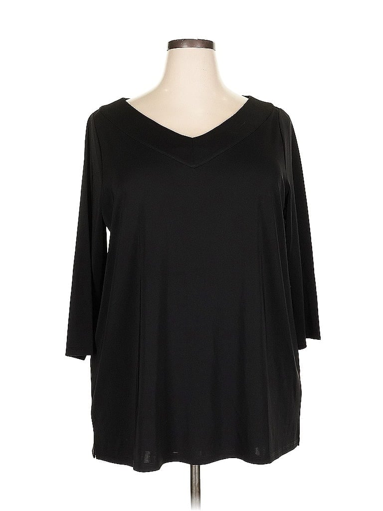 Pre-owned Talbots 3/4 Sleeve T-shirt In Black