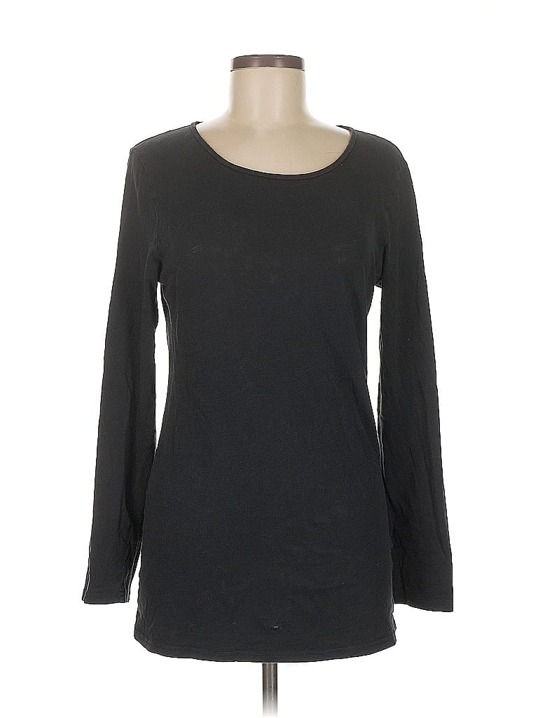 Pre-owned Garnet Hill Long Sleeve T-shirt In Black