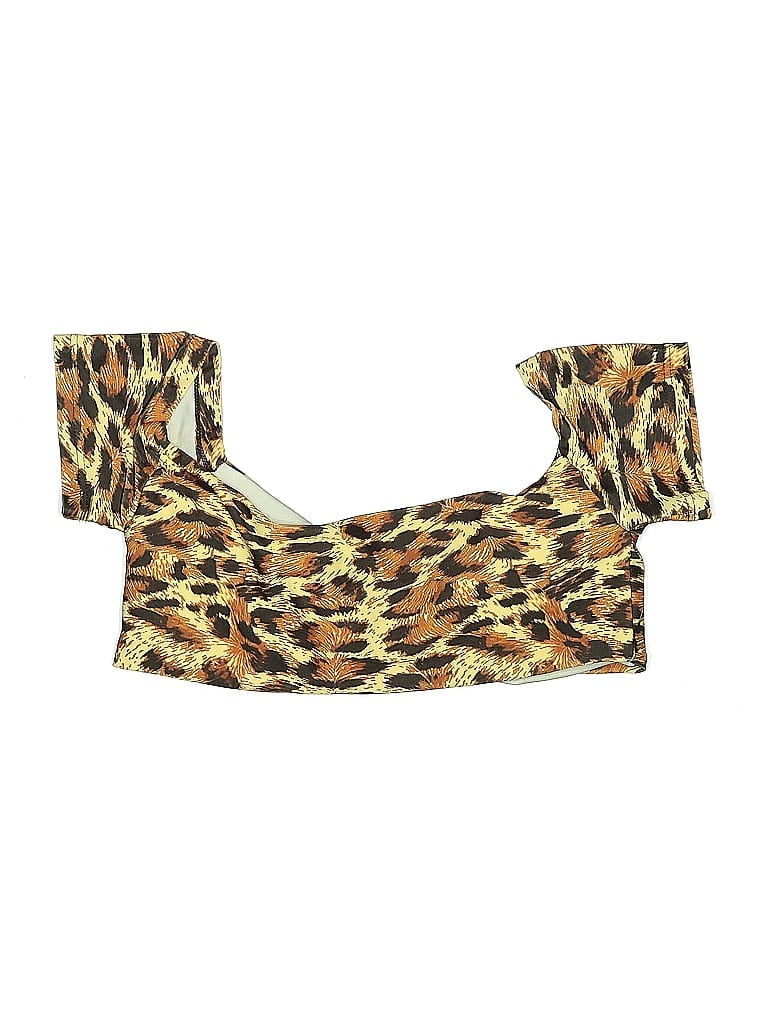 Click to view more detailed imagery on our partner's website Pre-owned Unbranded Swimsuit Top Brown Animal Print Pattern Swimwear