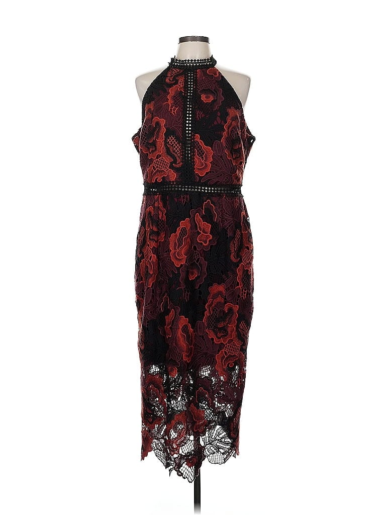 Pre-owned Alexia Admor Cocktail Dress In Burgundy