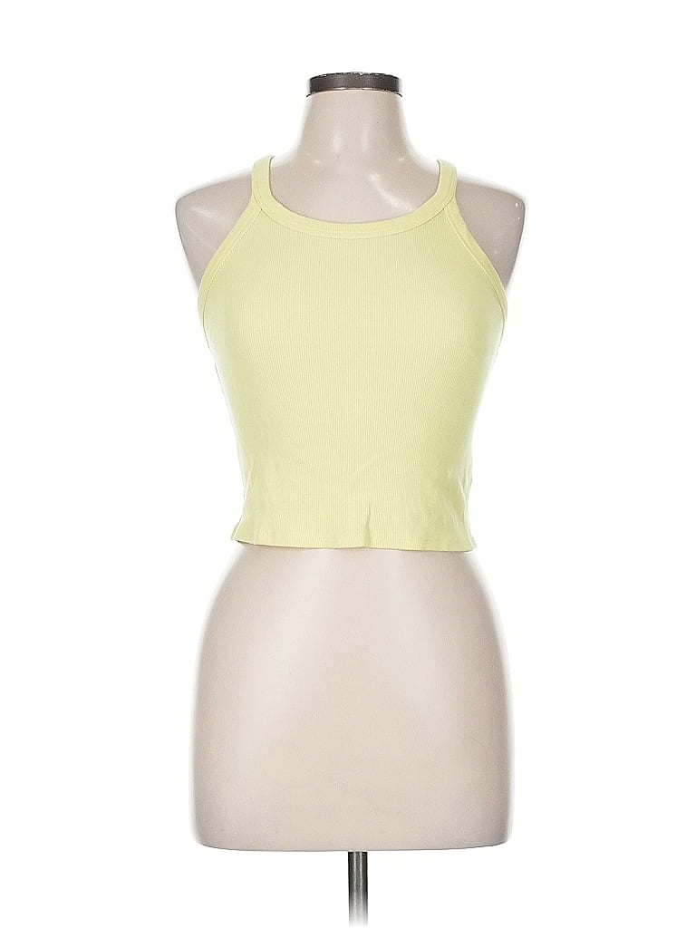 Pre-owned Open Edit Tank Top Yellow Halter Neckline Tops