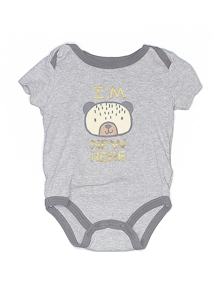 Pre-owned Duck Duck Goose Babies' Short Sleeve Onesie In Gray