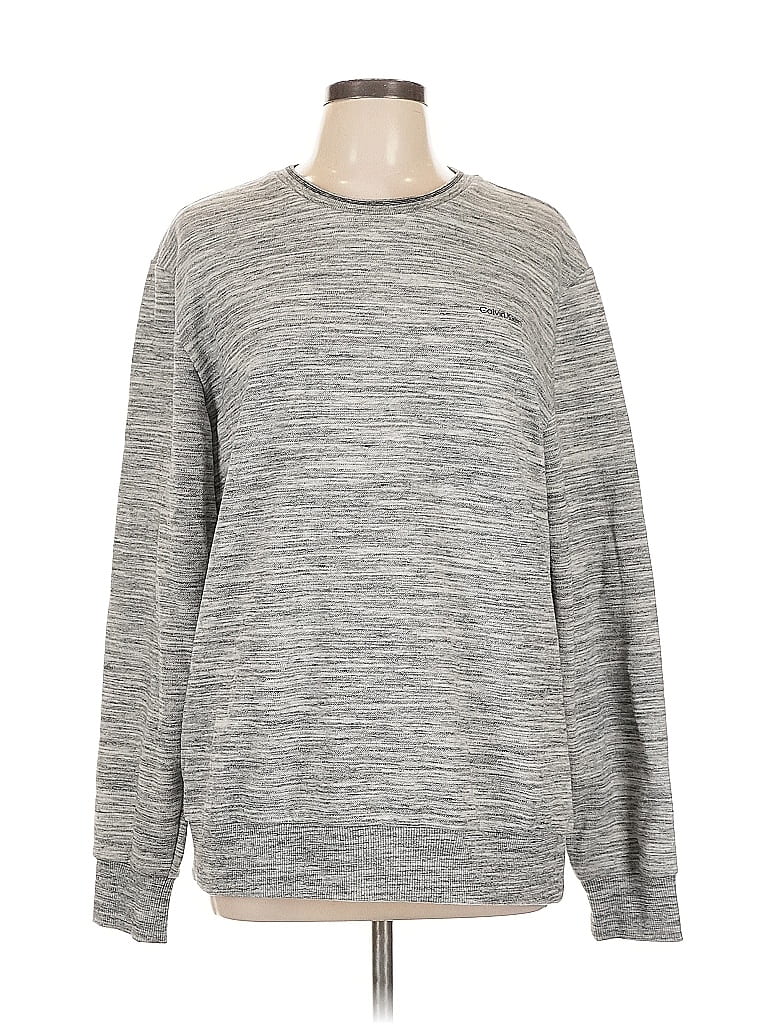 Pre-owned Calvin Klein Pullover Sweater In Gray