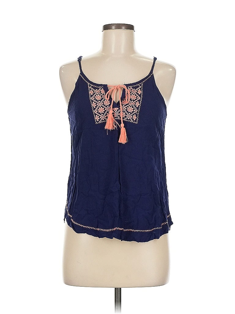 Pre-owned Alya Tank Top Blue Halter Neckline Tops