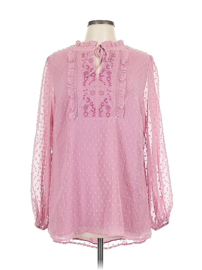 Click to view more detailed imagery on our partner's website Pre-owned City Chic Long Sleeve Blouse In Pink
