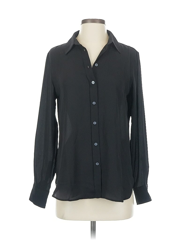 Pre-owned Banana Republic Long Sleeve Blouse In Black