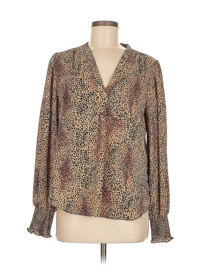 Pre-owned Vince Camuto Long Sleeve Blouse In Brown