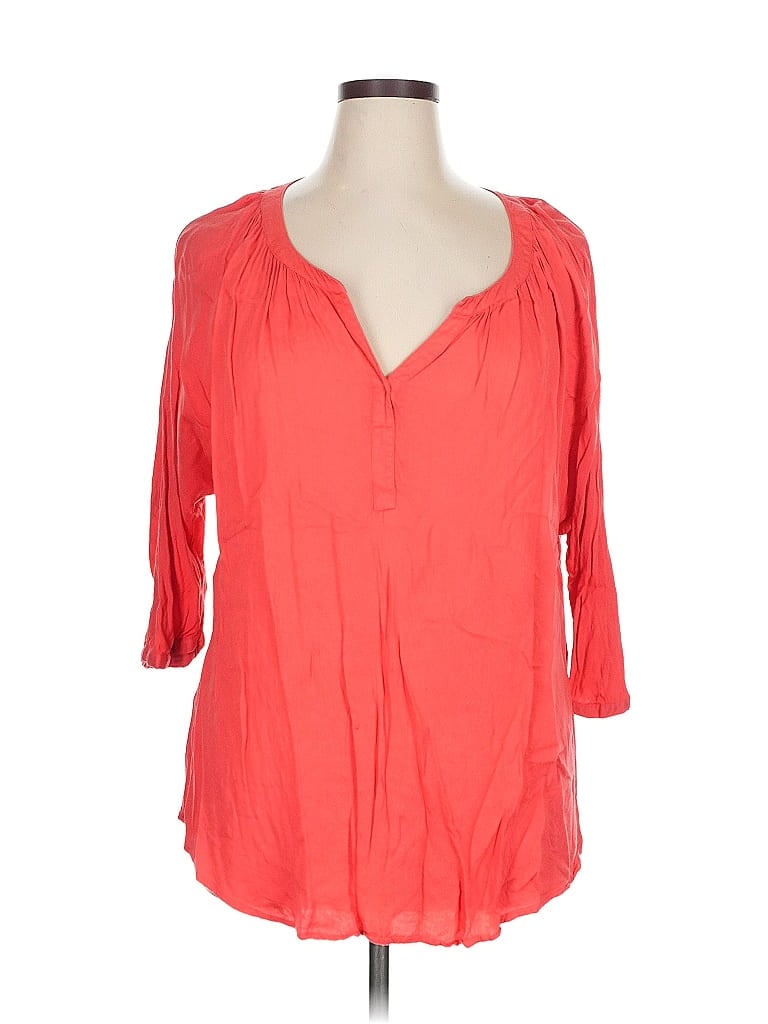 Pre-owned Daniel Rainn 3/4 Sleeve Blouse In Red