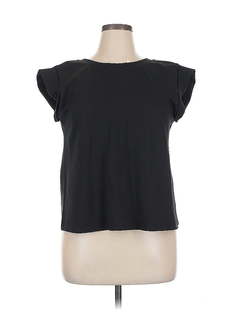 Pre-owned W5 Short Sleeve Top Black Scoop Neck Tops
