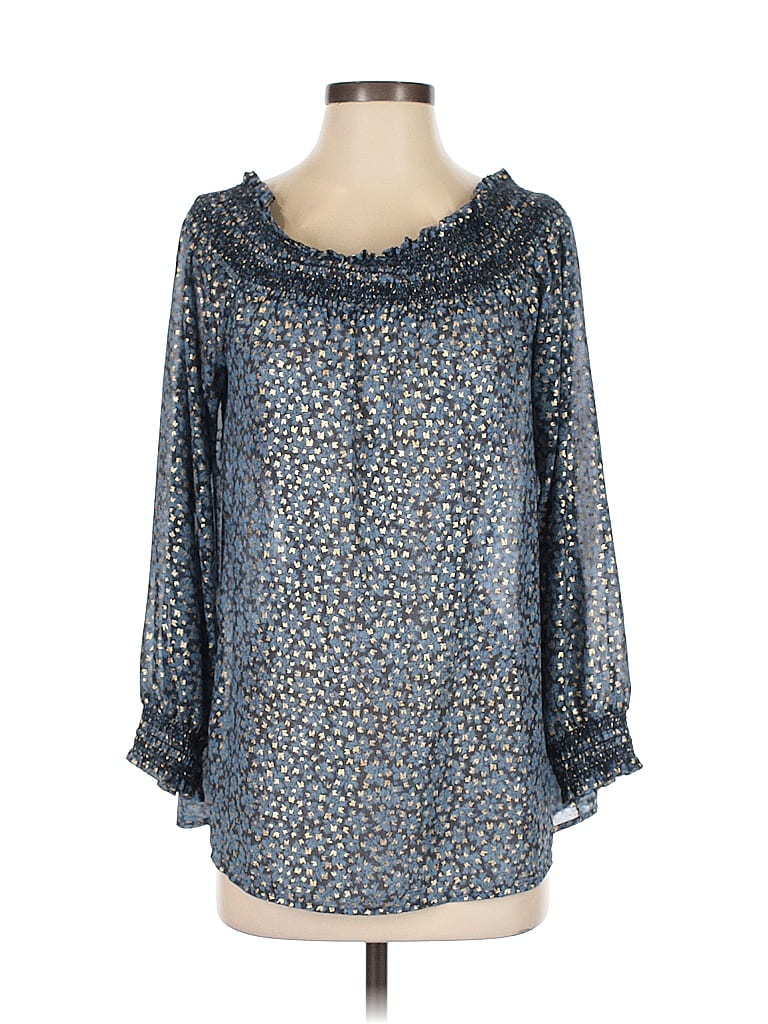 Pre-owned Michael Michael Kors 3/4 Sleeve Blouse In Blue