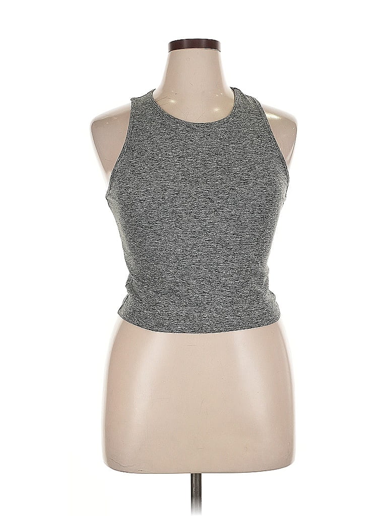 ZOBHA Pre-owned Tank Top Gray Halter Neckline Tops