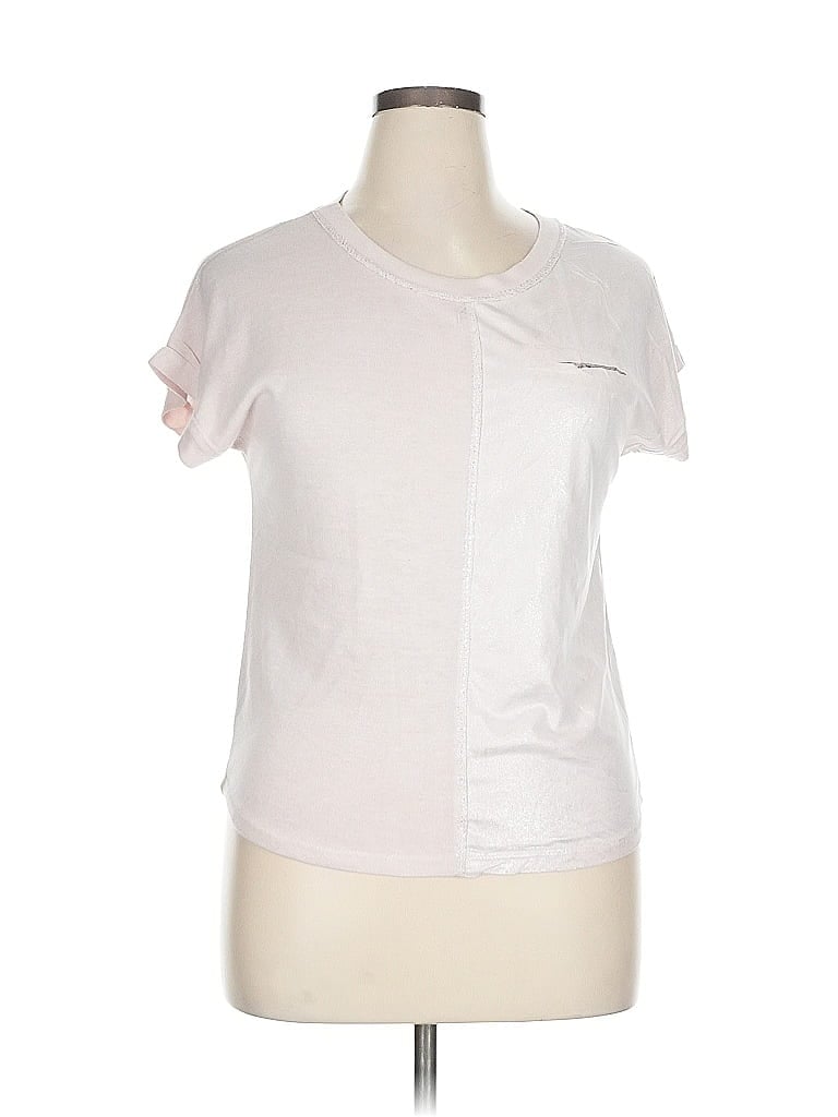 Pre-owned Gigi Moda Short Sleeve Top Pink Crew Neck Tops