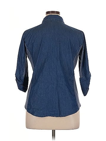 NY Collection 3/4 Sleeve Button-Down Shirt (view 2)