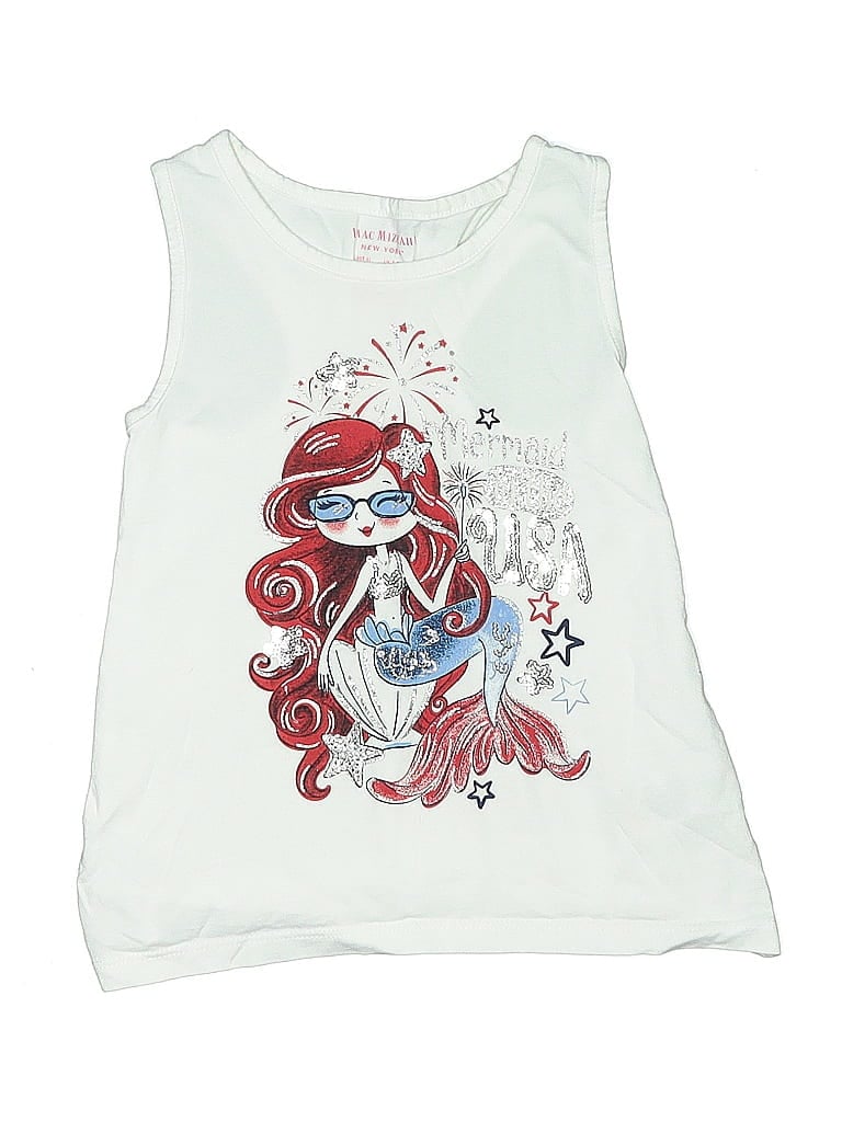 Pre-owned Isaac Mizrahi New York Kids' Sleeveless T-shirt In White