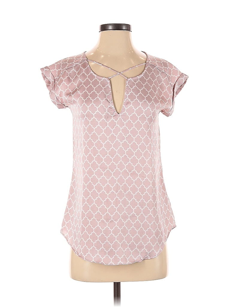 Pre-owned Express Short Sleeve Blouse In Pink