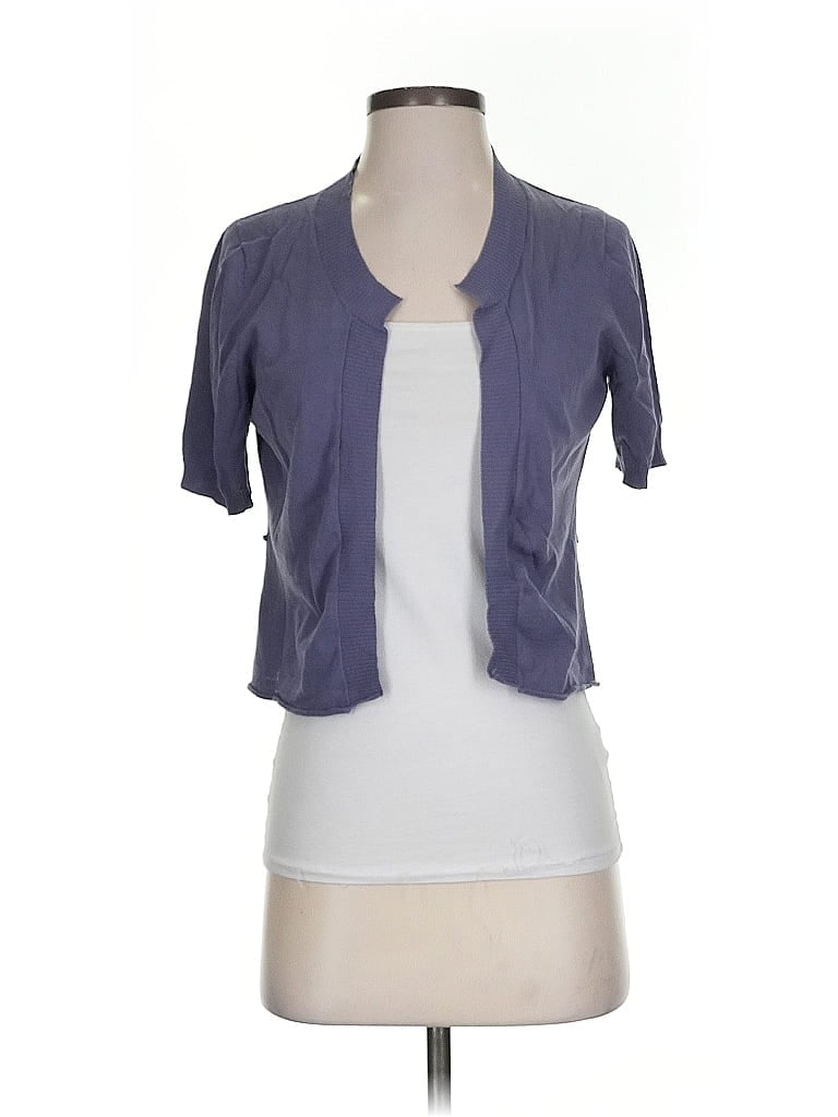 Pre-owned White + Warren Short Sleeve Blouse In Purple