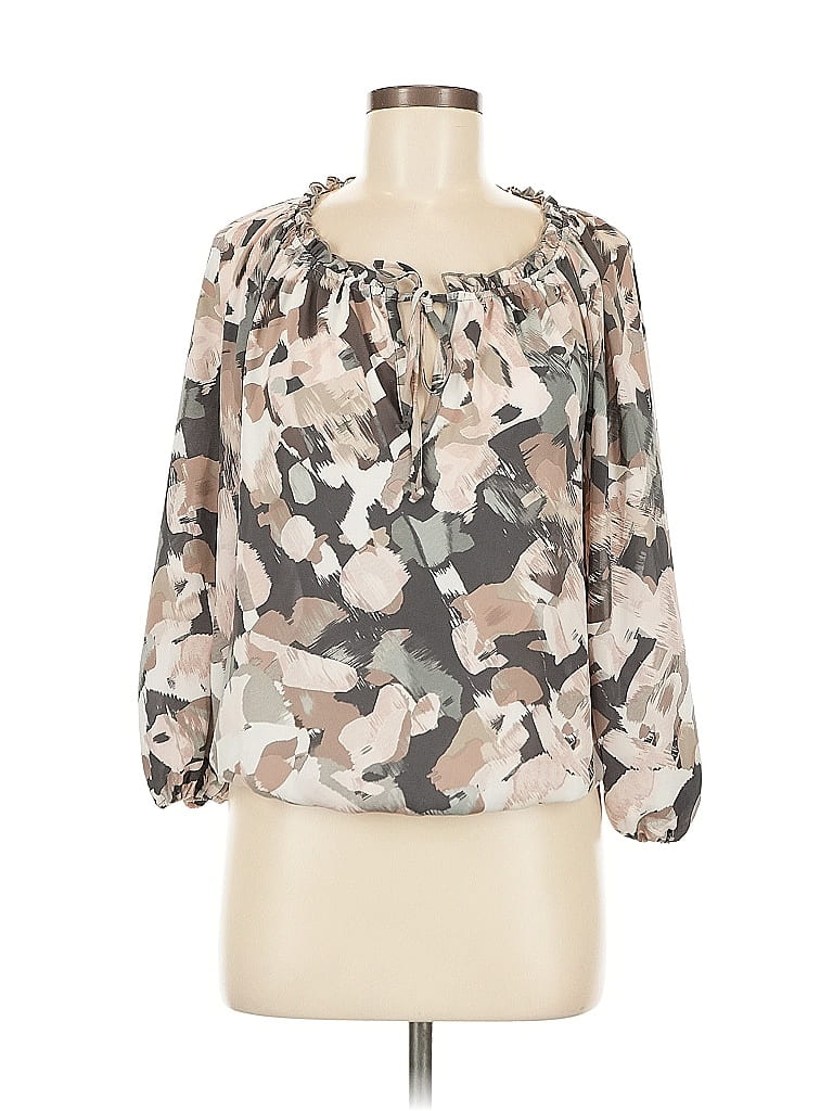 Pre-owned Veronica M 3/4 Sleeve Blouse In Brown