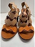 Chloé 100% Leather Color Block Brown Tan Sandals Size EU 37 1/2 - photo 3