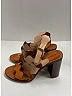 Chloé 100% Leather Color Block Brown Tan Sandals Size EU 37 1/2 - photo 8