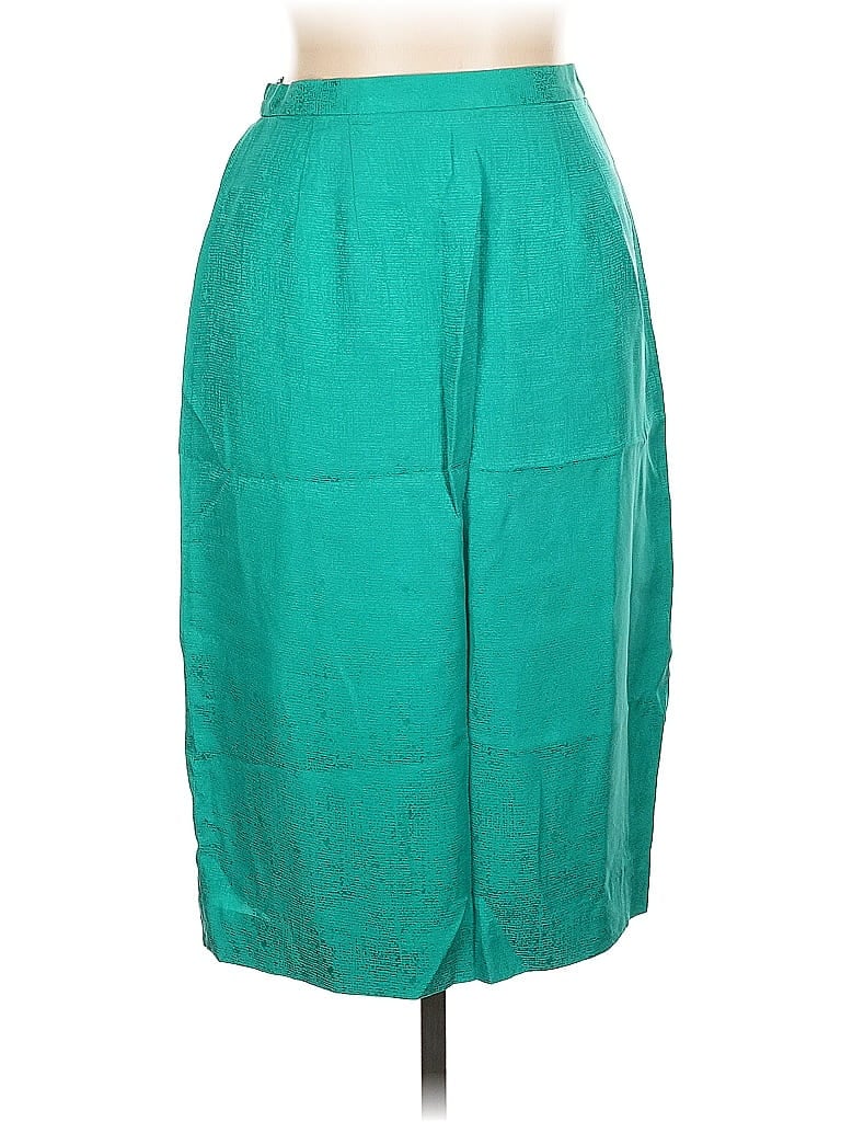 Pre-owned Unbranded Silk Skirt In Blue