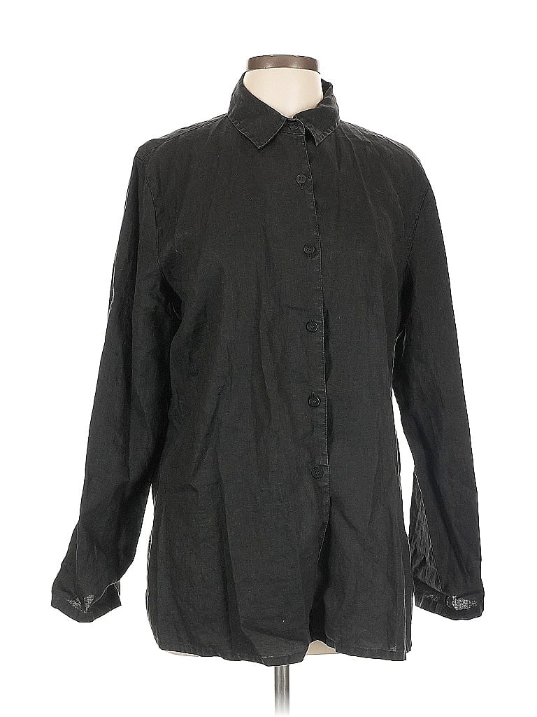 Pre-owned Jones New York Sport Long Sleeve Button Down Shirt In Black