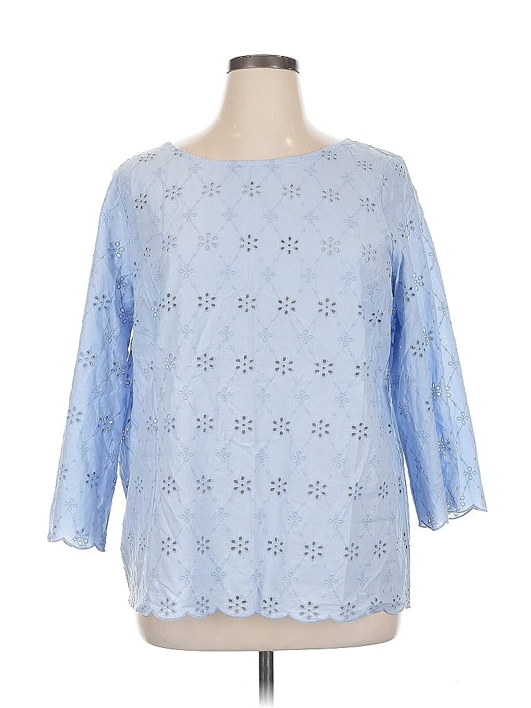 Click to view more detailed imagery on our partner's website Pre-owned Liz Claiborne 3/4 Sleeve Blouse In Blue
