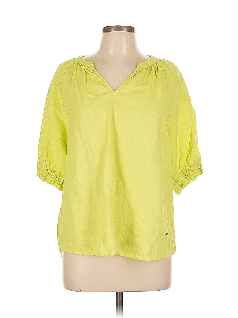 Pre-owned Nine West 3/4 Sleeve Blouse In Yellow