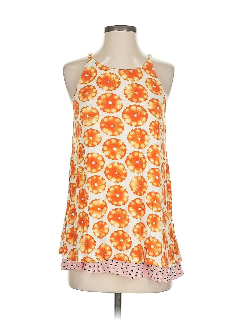 Click to view more detailed imagery on our partner's website Pre-owned Porridge Tank Top Orange Halter Neckline Tops
