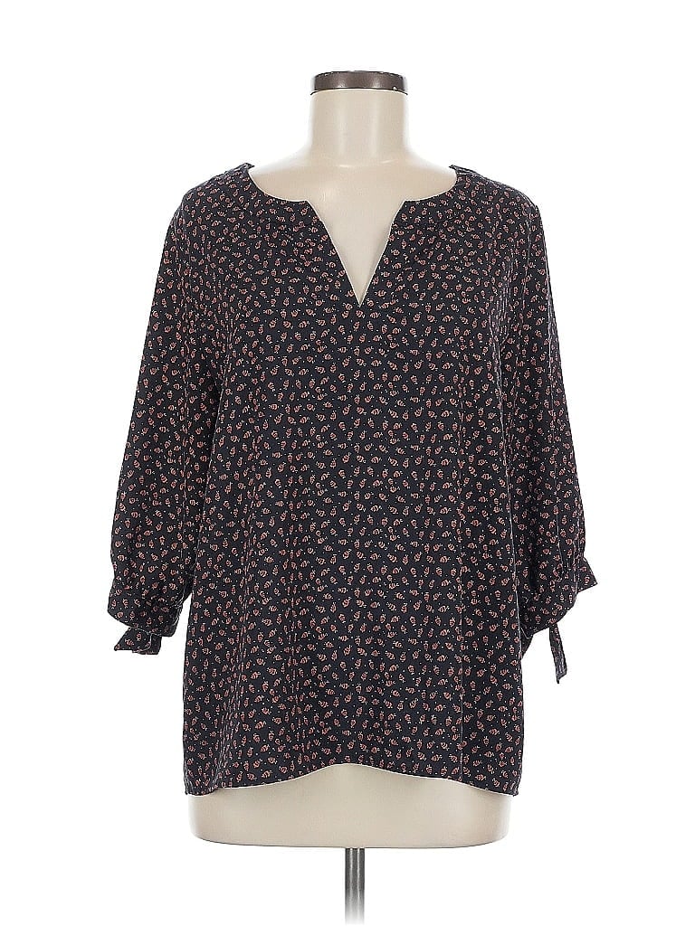Pre-owned Le Lis 3/4 Sleeve Blouse In Blue