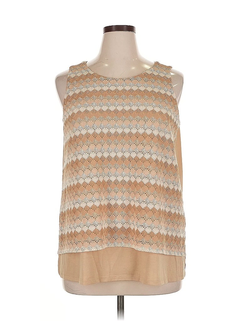 Click to view more detailed imagery on our partner's website Pre-owned Dg^2 By Diane Gilman Sleeveless Blouse In Brown