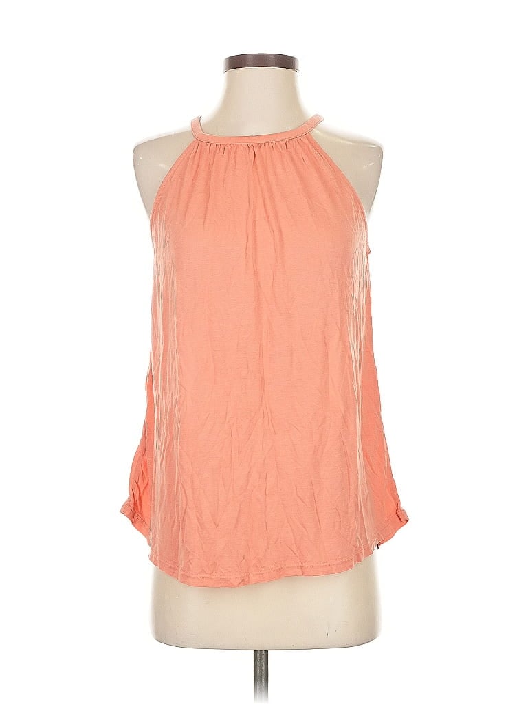 Pre-owned Ann Taylor Loft Tank Top Orange Halter Neckline Tops
