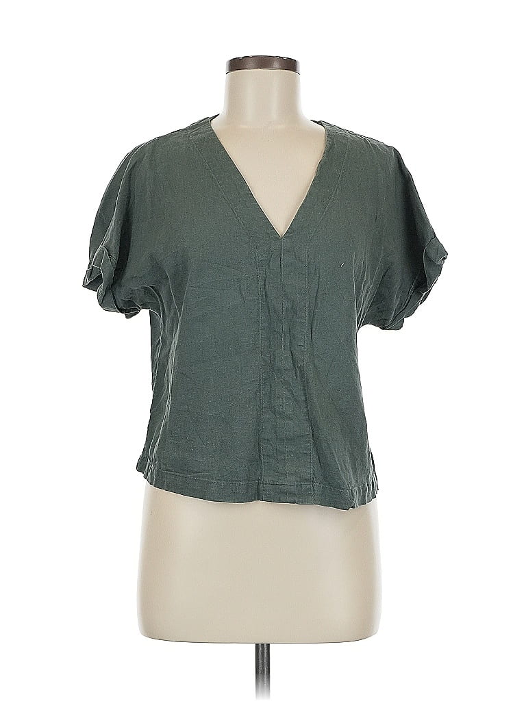 Pre-owned Universal Thread Short Sleeve Blouse In Green