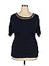 AB Studio Blue Short Sleeve Top Size 2X - photo 1