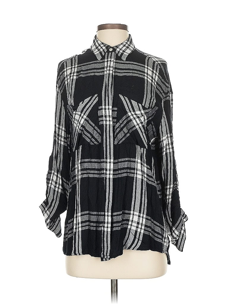 Pre-owned Express Long Sleeve Blouse In Black