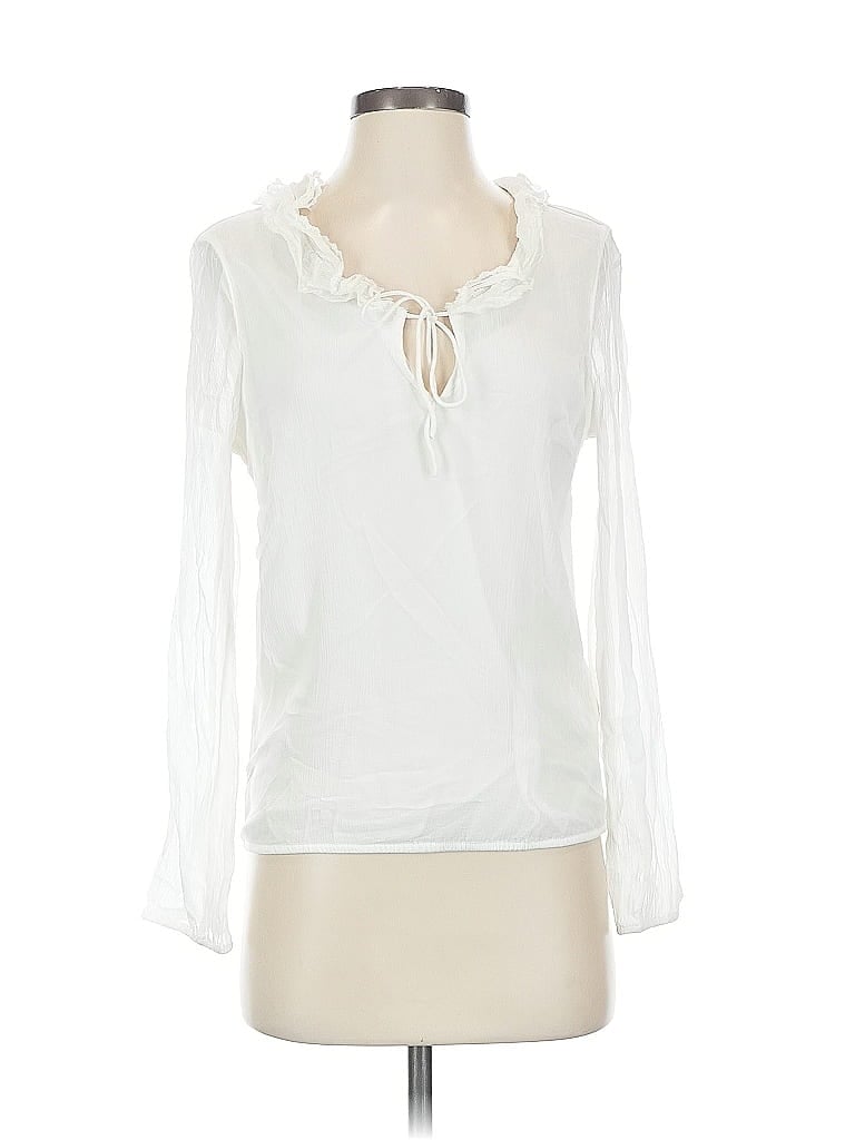 Pre-owned Lucky Brand Long Sleeve Blouse In White