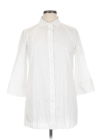 PaperWhite 3/4 Sleeve Button-Down Shirt (view 1)