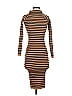 Pop Star 100% Polyester Stripes Brown Casual Dress Size S - photo 1