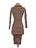 Pop Star 100% Polyester Stripes Brown Casual Dress Size S - photo 2