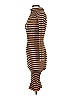 Pop Star 100% Polyester Stripes Brown Casual Dress Size S - photo 5