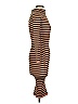 Pop Star 100% Polyester Stripes Brown Casual Dress Size S - photo 4