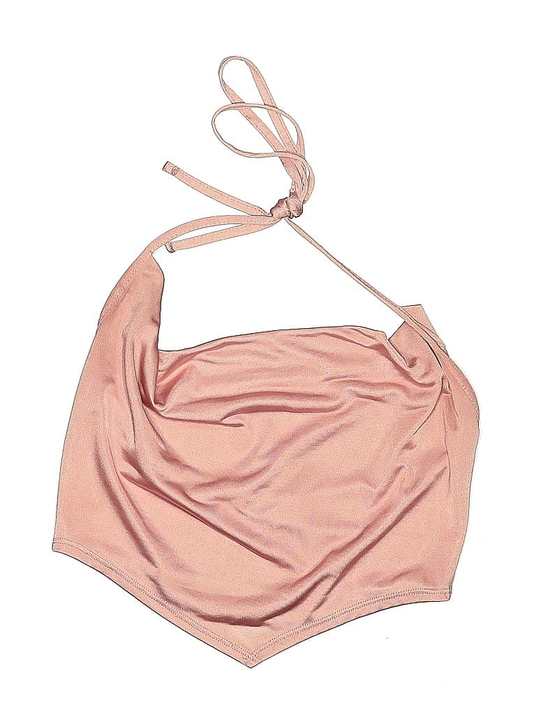 Pre-owned Nasty Gal Inc. Swimsuit Top Pink Metallic Pattern Swimwear