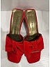 Yves Saint Laurent 100% Satin Color Block Red Vintage Satin Bow Sandals Size 8 1/2 - photo 8