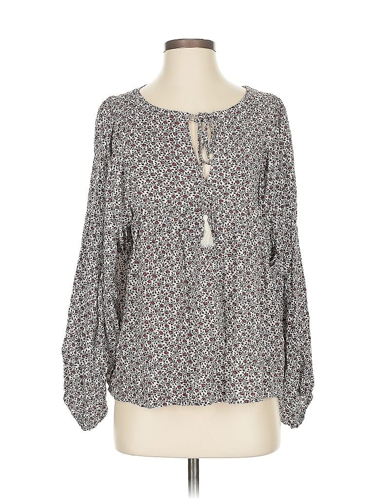 Pre-owned Polo Ralph Lauren Long Sleeve Blouse In Gray