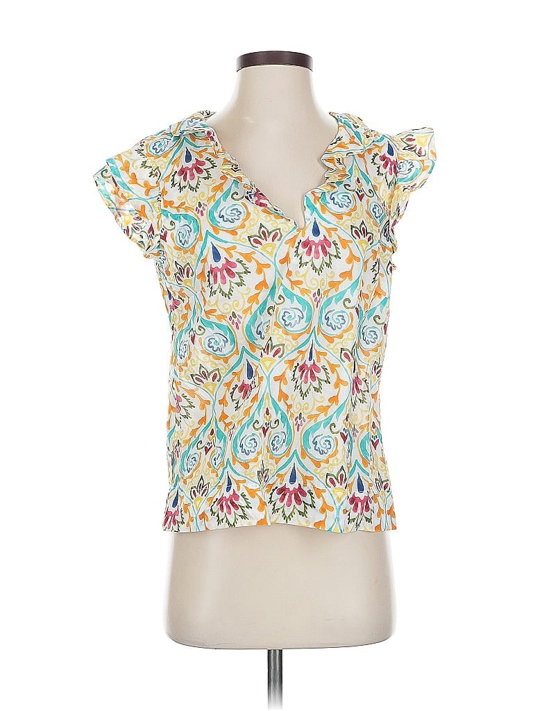 Click to view more detailed imagery on our partner's website Pre-owned Finley Short Sleeve Blouse In Blue