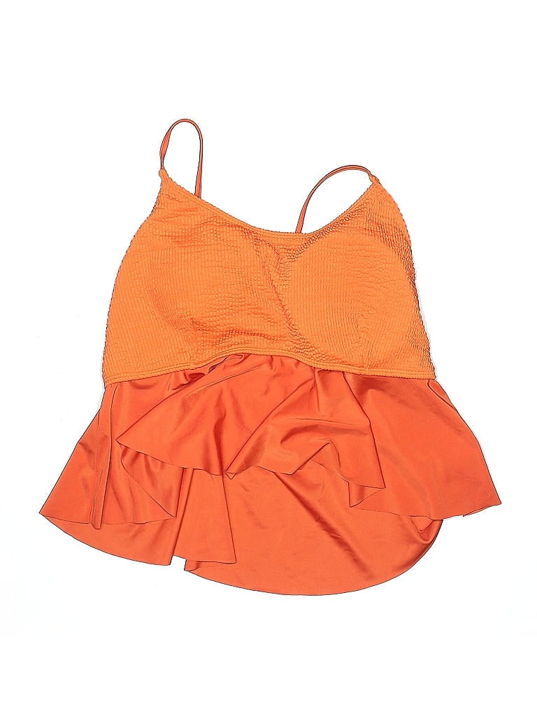 Click to view more detailed imagery on our partner's website Pre-owned Unbranded Swimsuit Top Orange Solid Pattern Swimwear